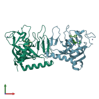PDB entry 4n4v coloured by chain, front view.