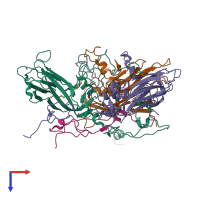 PDB entry 4n53 coloured by chain, top view.
