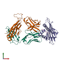 PDB entry 4n5e coloured by chain, front view.