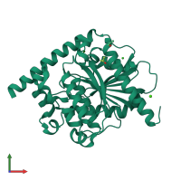 PDB entry 4n5h coloured by chain, front view.