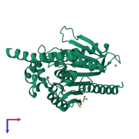 PDB entry 4n5h coloured by chain, top view.