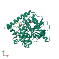 PDB entry 4n5i coloured by chain, front view.
