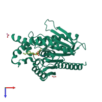 PDB entry 4n5i coloured by chain, top view.