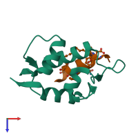 PDB entry 4n5t coloured by chain, top view.