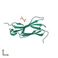 PDB entry 4n5u coloured by chain, front view.