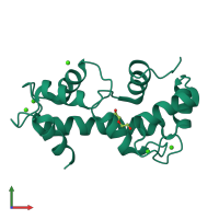 PDB entry 4n5x coloured by chain, front view.