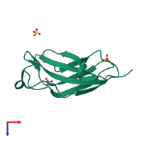 PDB entry 4n68 coloured by chain, top view.