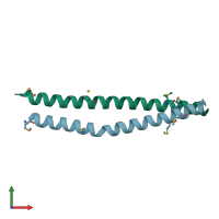 PDB entry 4n6j coloured by chain, front view.