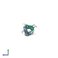PDB entry 4n6j coloured by chain, side view.
