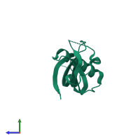 PDB entry 4n6l coloured by chain, side view.