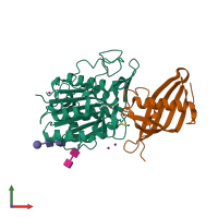 PDB entry 4n6n coloured by chain, front view.