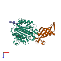 PDB entry 4n6n coloured by chain, top view.