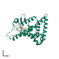 PDB entry 4n73 coloured by chain, front view.