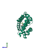 PDB entry 4n73 coloured by chain, side view.