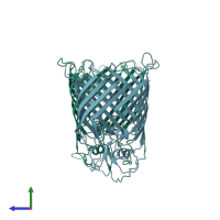 PDB entry 4n75 coloured by chain, side view.