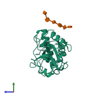 PDB entry 4n79 coloured by chain, side view.