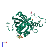 PDB entry 4n7d coloured by chain, top view.