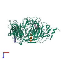 PDB entry 4n7e coloured by chain, top view.