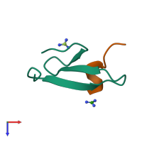 PDB entry 4n7h coloured by chain, top view.
