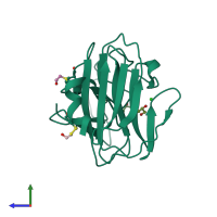 PDB entry 4n7i coloured by chain, side view.