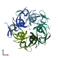 PDB entry 4n8f coloured by chain, front view.