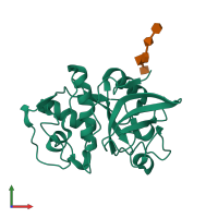 PDB entry 4n8w coloured by chain, front view.
