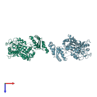 PDB entry 4na2 coloured by chain, top view.