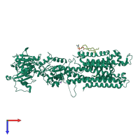 PDB entry 4nab coloured by chain, top view.