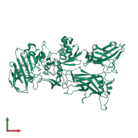 PDB entry 4nam coloured by chain, front view.