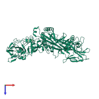 PDB entry 4nam coloured by chain, top view.