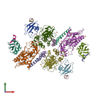 PDB entry 4naw coloured by chain, front view.