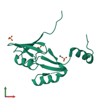 PDB entry 4nay coloured by chain, front view.