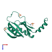 PDB entry 4nay coloured by chain, top view.
