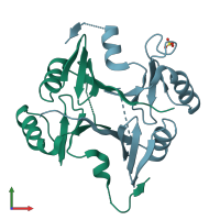 PDB entry 4nb2 coloured by chain, front view.