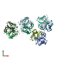 PDB entry 4nbj coloured by chain, front view.