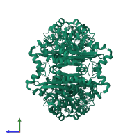 3-oxoacyl-[acyl-carrier-protein] reductase in PDB entry 4nbt, assembly 1, side view.