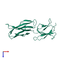 PDB entry 4ncd coloured by chain, top view.