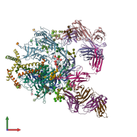 PDB entry 4nco coloured by chain, front view.