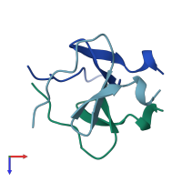 PDB entry 4ncv coloured by chain, top view.