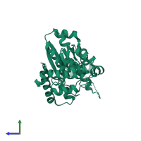 PDB entry 4nd6 coloured by chain, side view.