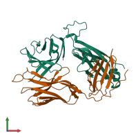 PDB entry 4ndm coloured by chain, front view.