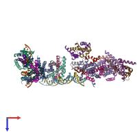 PDB entry 4ndy coloured by chain, top view.