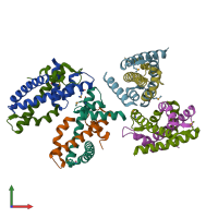 PDB entry 4ne5 coloured by chain, front view.