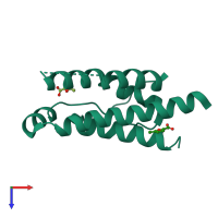 PDB entry 4nej coloured by chain, top view.