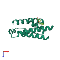 PDB entry 4nem coloured by chain, top view.