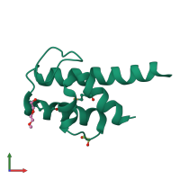 PDB entry 4neo coloured by chain, front view.