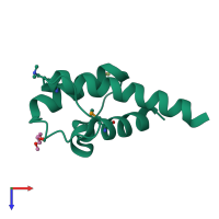 PDB entry 4neo coloured by chain, top view.