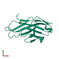 PDB entry 4nfd coloured by chain, front view.