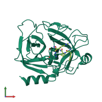 PDB entry 4nff coloured by chain, front view.