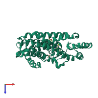 PDB entry 4nfj coloured by chain, top view.